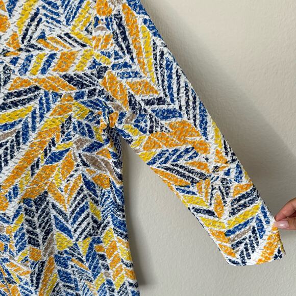 Vintage Ruby Road Womens Yellow Blouse 3/4 Sleeve Abstract Stretch Size Small - Picture 5 of 10